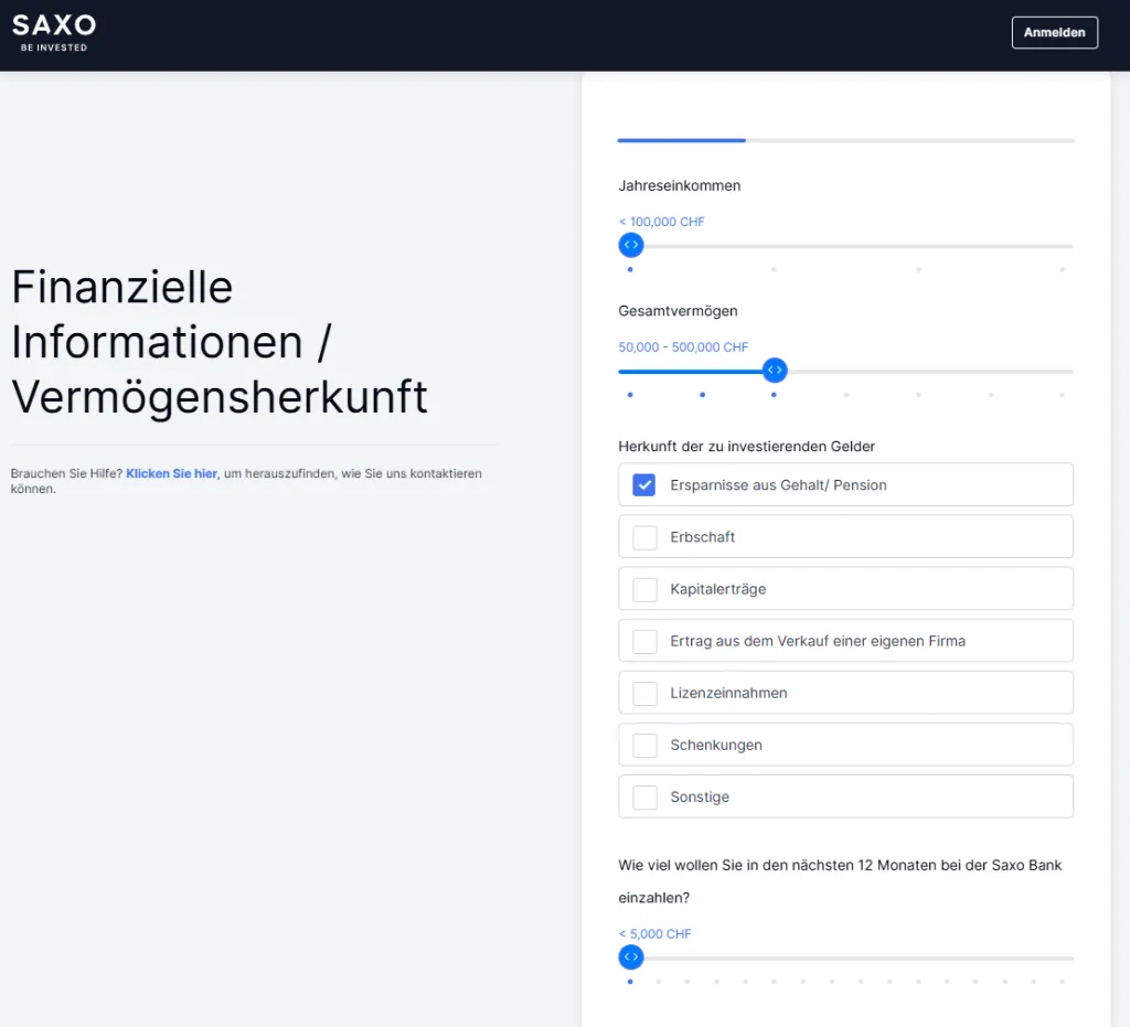 Saxo Konto erstellen die Anleitung