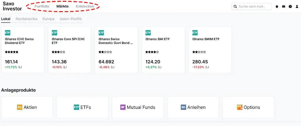 SaxoInvestor Grundmaske für Aktienkauf