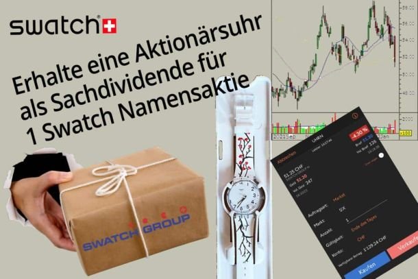 Gratis Aktionärsuhr als Sachdividende mit Swatch Aktie - 